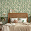 Papel tapiz floral verde vintage 17.7x354" autoadhesivo