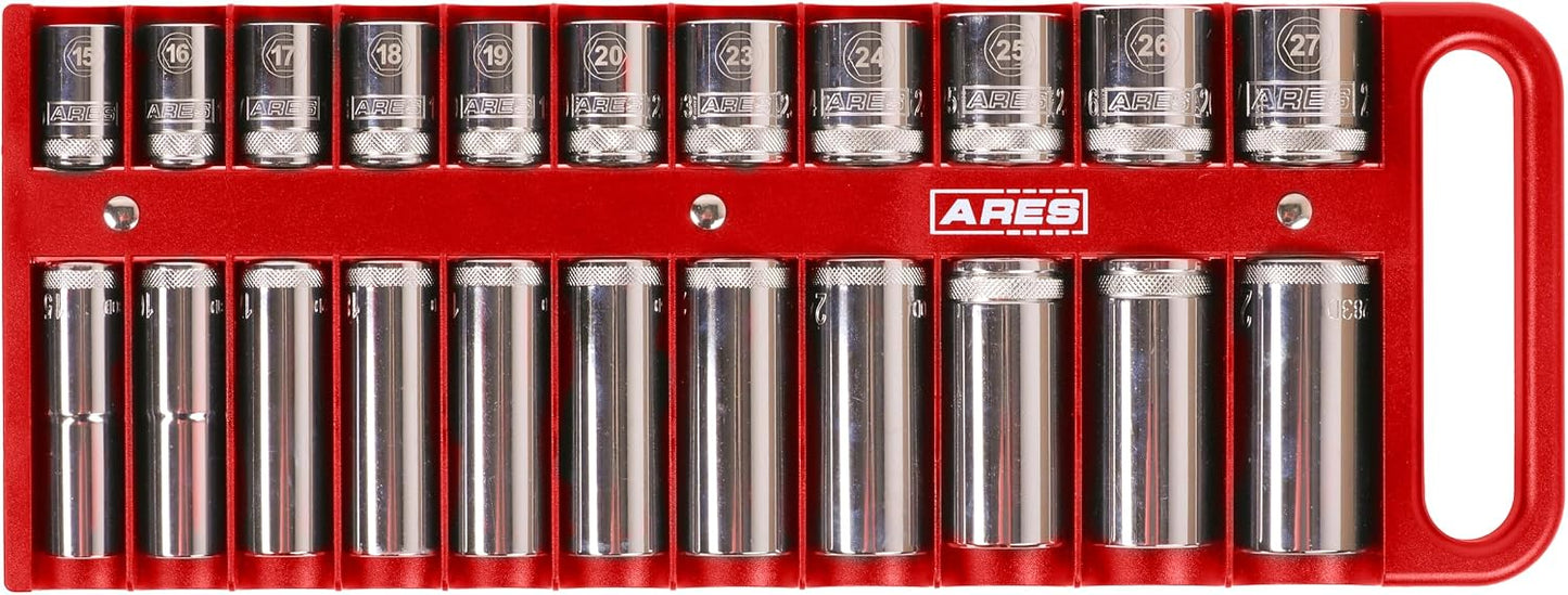 Soporte magnético rojo para llaves 1/2" 11 enchufes