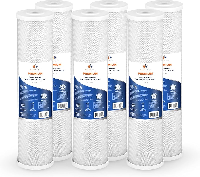 Cartucho filtro agua carbón 20x4.5pulg comp FC25B 6 Pzas
