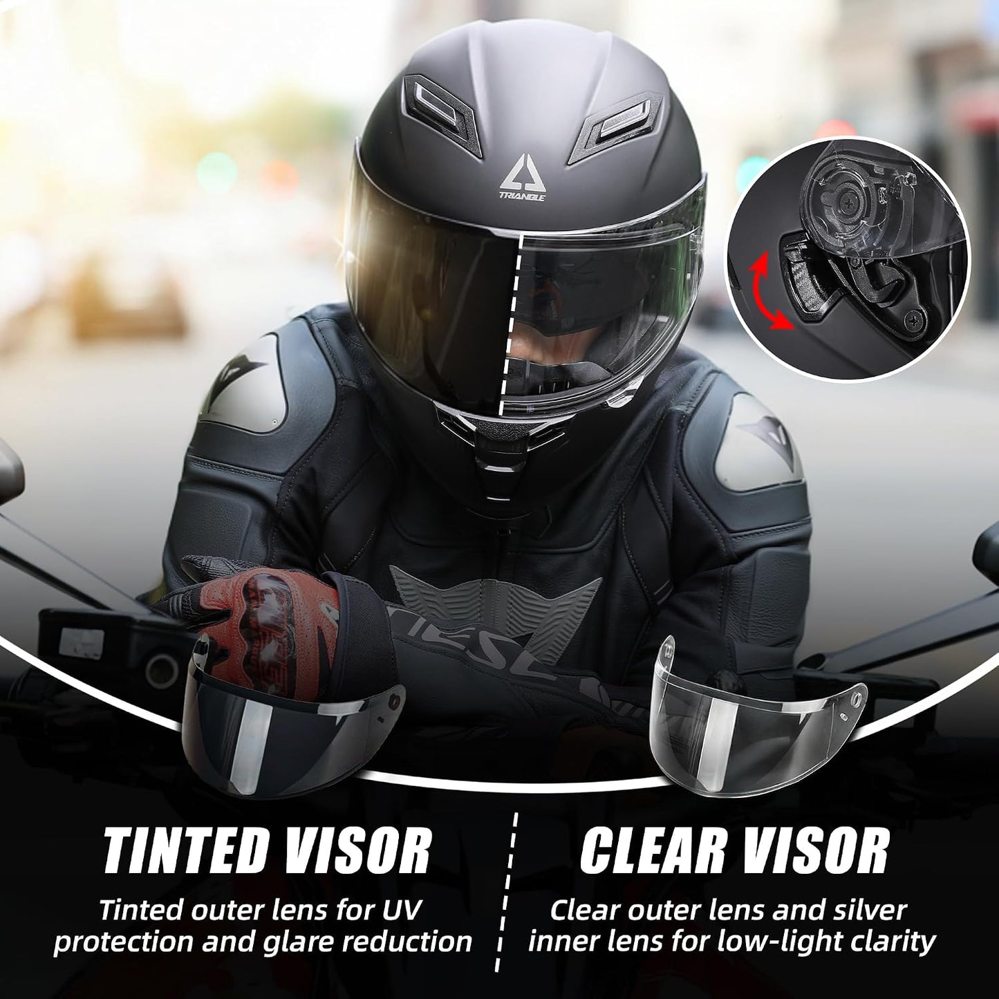 Casco motocicleta calle negro aprobado DOT