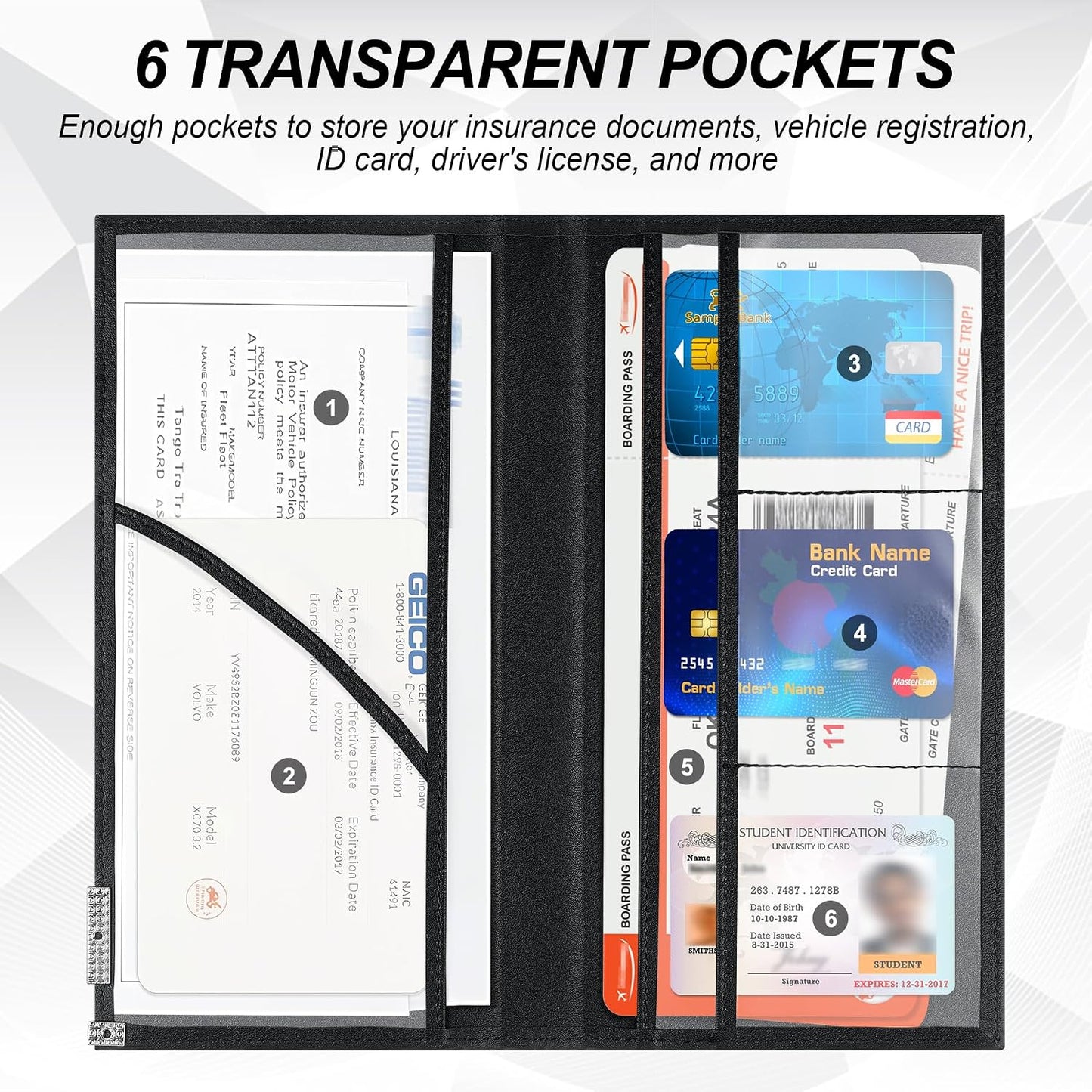 Soporte magnético para documentos y tarjetas de auto
