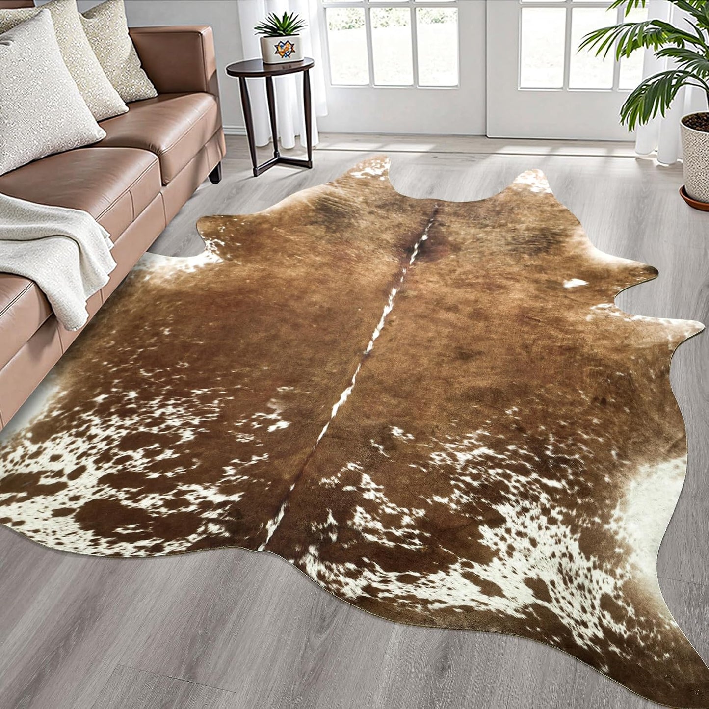 Alfombra piel vaca sintética estampado 4.6x5.2ft