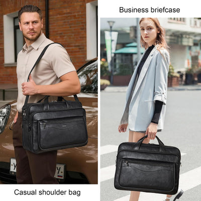 Bolsa cuero laptop 17-17.3pulg maletín vintage trabajo viaje
