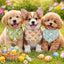 50 Bandanas Triangulares para Perros Diseño Pascua 19.7x13.8pulg