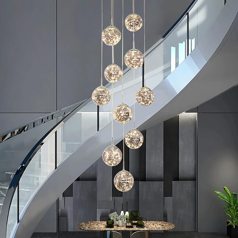 Candelabro LED 10 luces para escaleras y techos altos