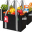 Bolsas compras reutiliz. 3 pzas resistentes 65lb plegables