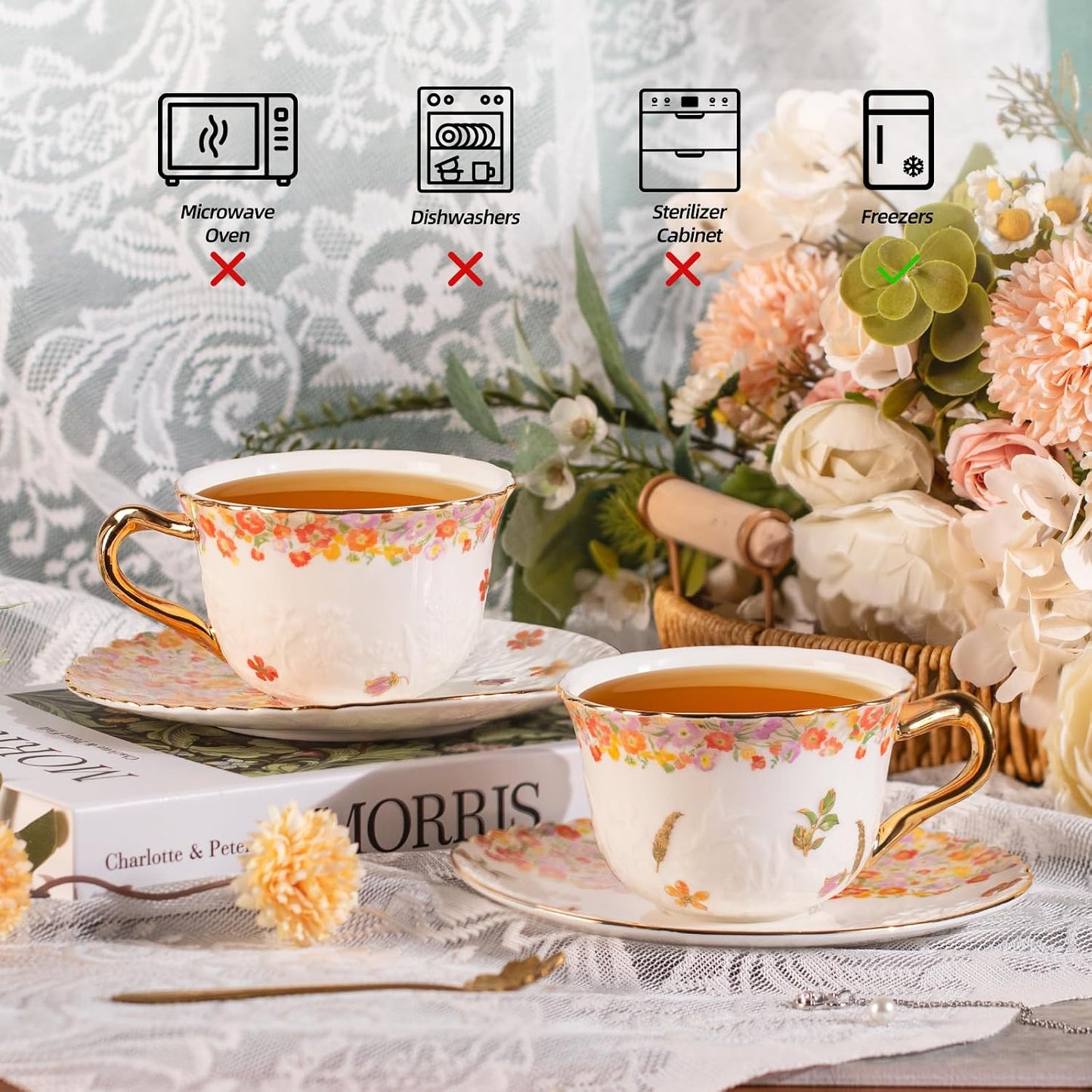 Set 2 Tazas Café Cerámica Reforzada 8.5oz Apilables