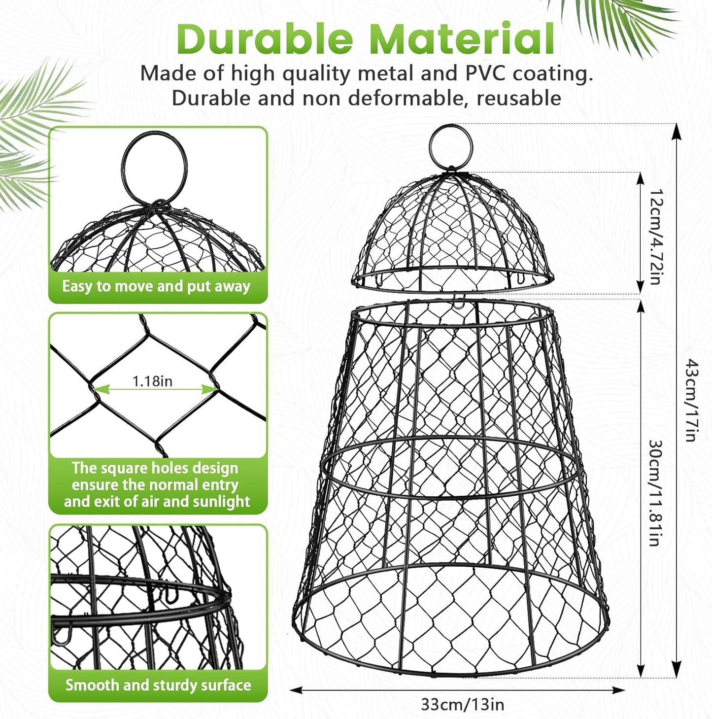 6 Cubiertas Jardín Metal Extra Grande para Plantas