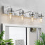 Lámpara baño 4 luces vidrio transparente 30pulg moderna