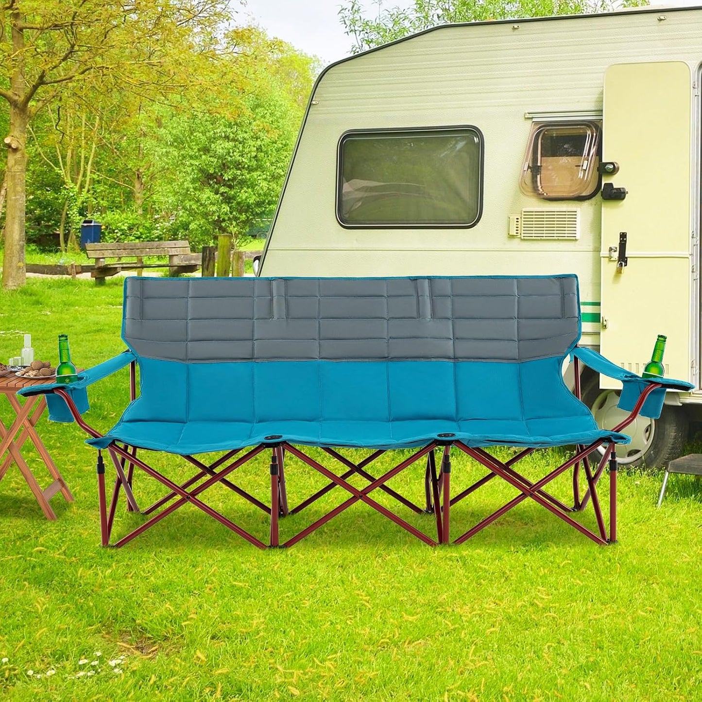 Silla campamento 3 personas plegable gran tamaño