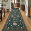 Alfombra lavable pasillo 2'8x8' retro floral suave boho