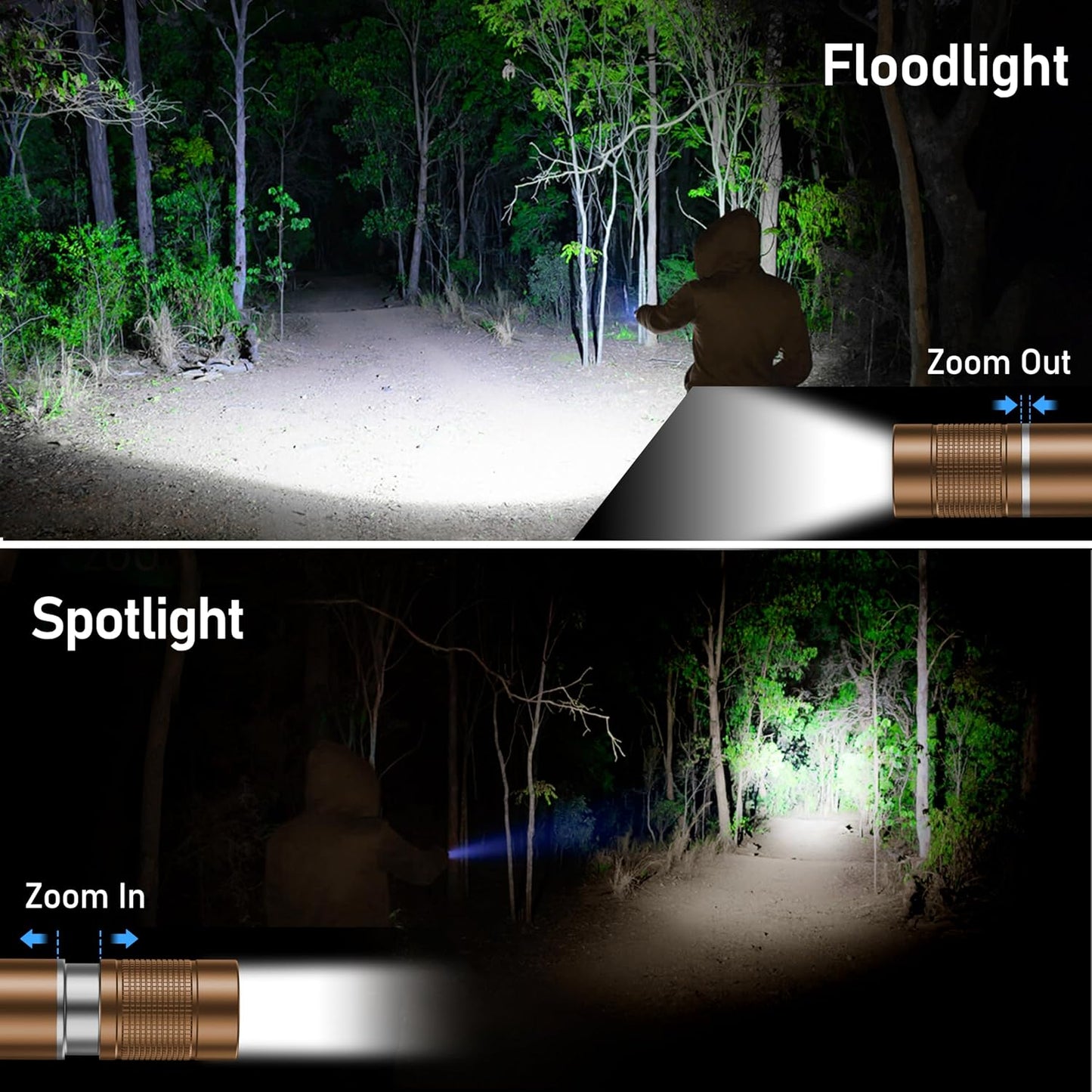 Linterna LED mini recargable camping ajustable brillo