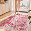 Alfombra floral rosa dormitorio niña 3x5 antiderrap