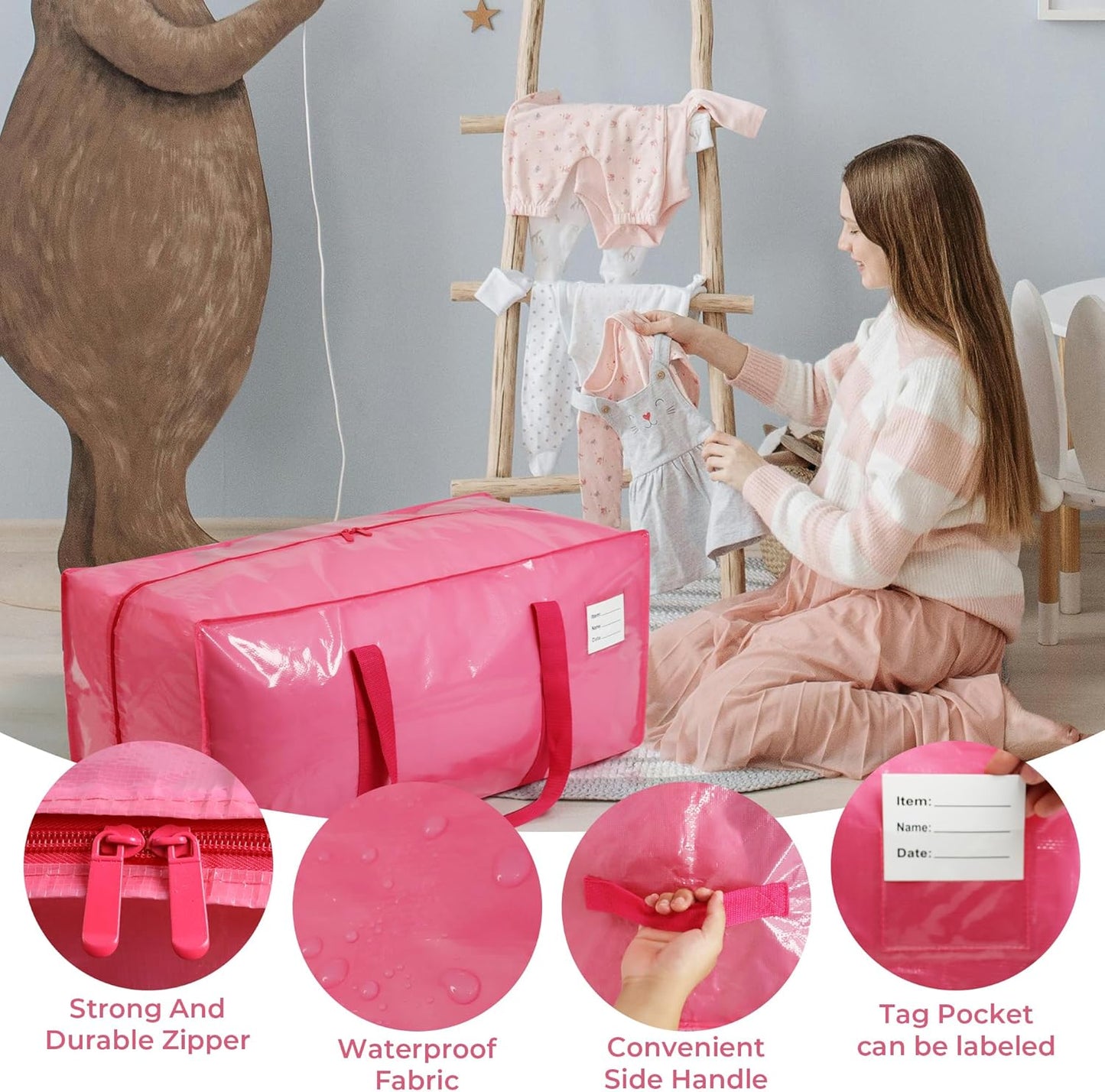 8 Pzas Bolsas Mudanza Resistentes con Asa y Cremallera