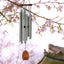 Campanillas viento decoración jardín 28" plateado