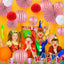16 Pzas Decoración Circo Carnaval Rayas Rojas y Blancas