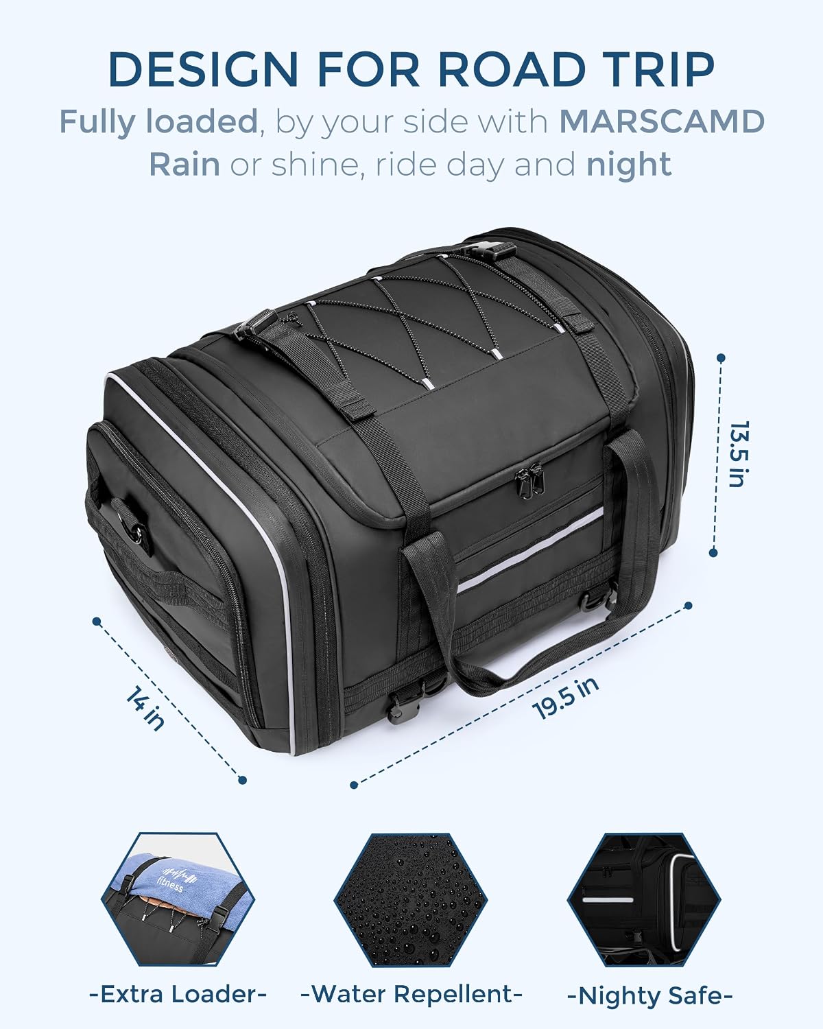 Bolsa impermeable motocicleta con cubierta lluvia negro