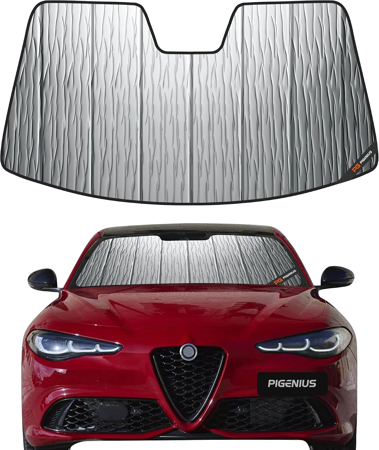 Parasol parabrisas Alfa Romeo Giulia 17-26 plateado/negro