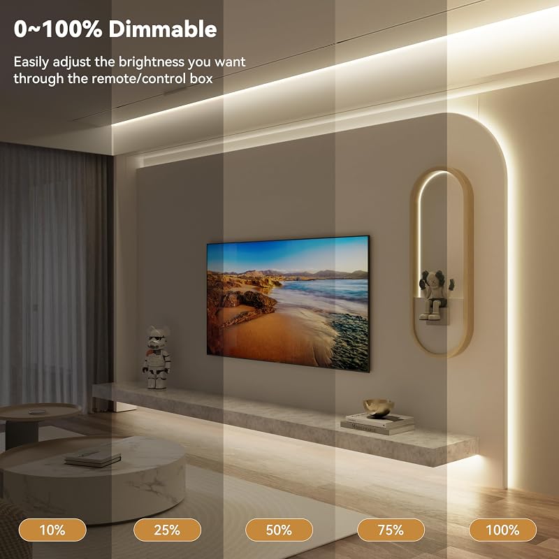 Tira LED COB sin puntos 32.8 ft 24V blanco natural regulable