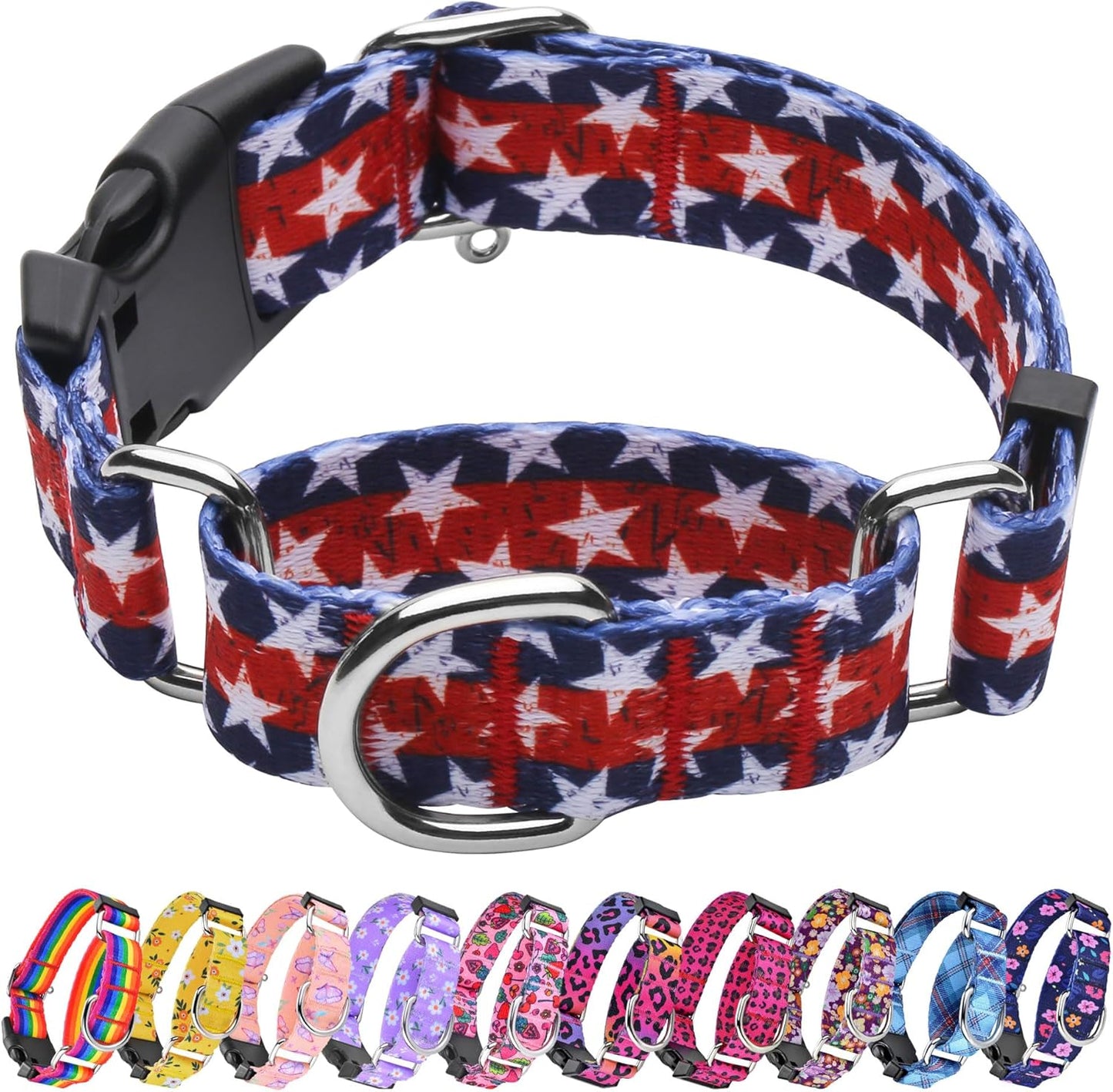 Collar Martingale con Bandera Hebilla Ajustable Perros Grande
