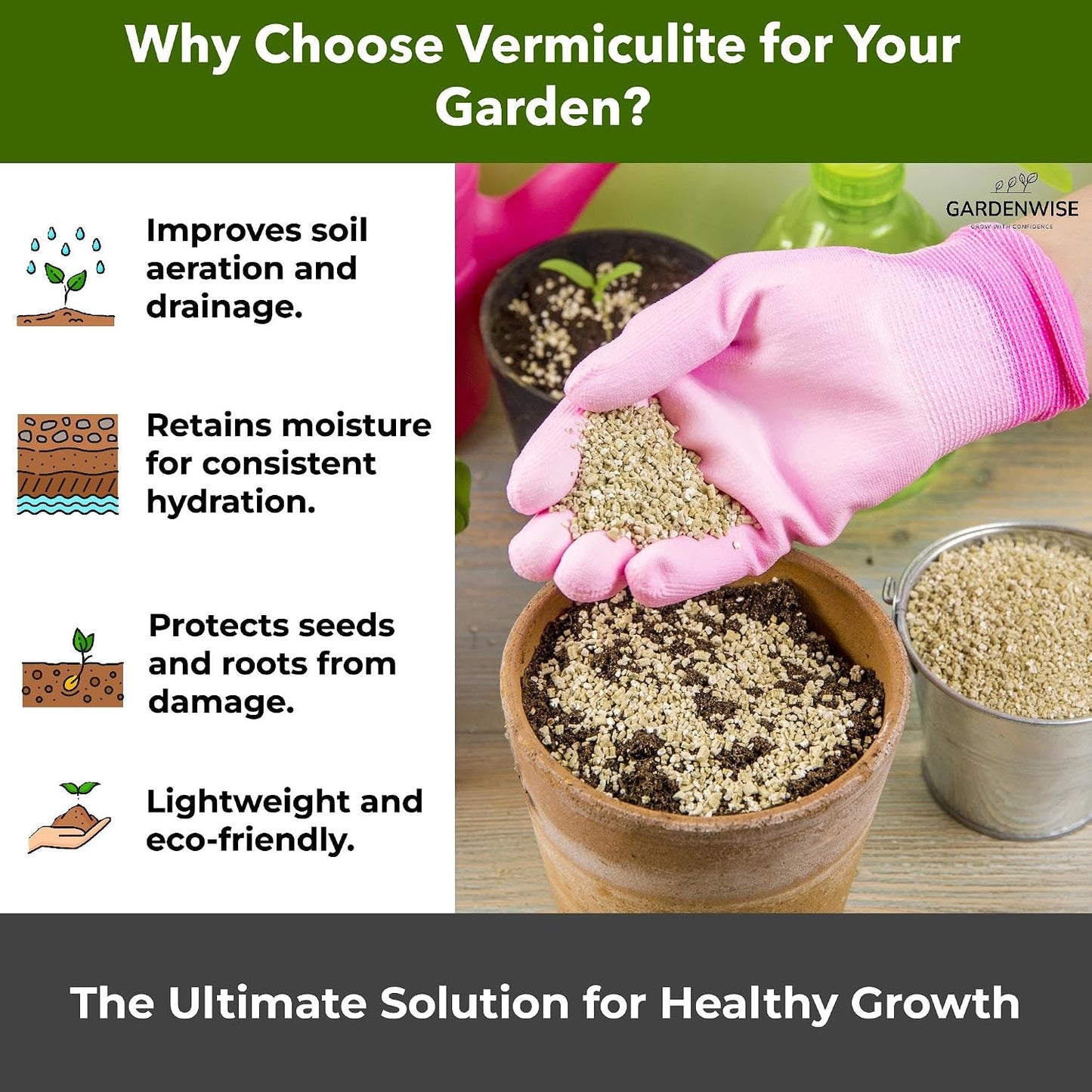 Vermiculita orgánica fina para plantas y hongos jardinería