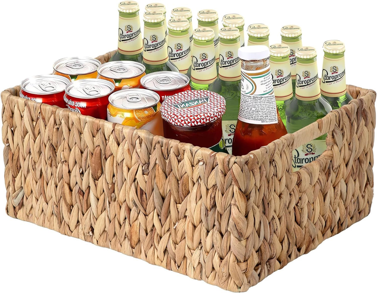 Cesta mimbre jumbo rectangular con asas