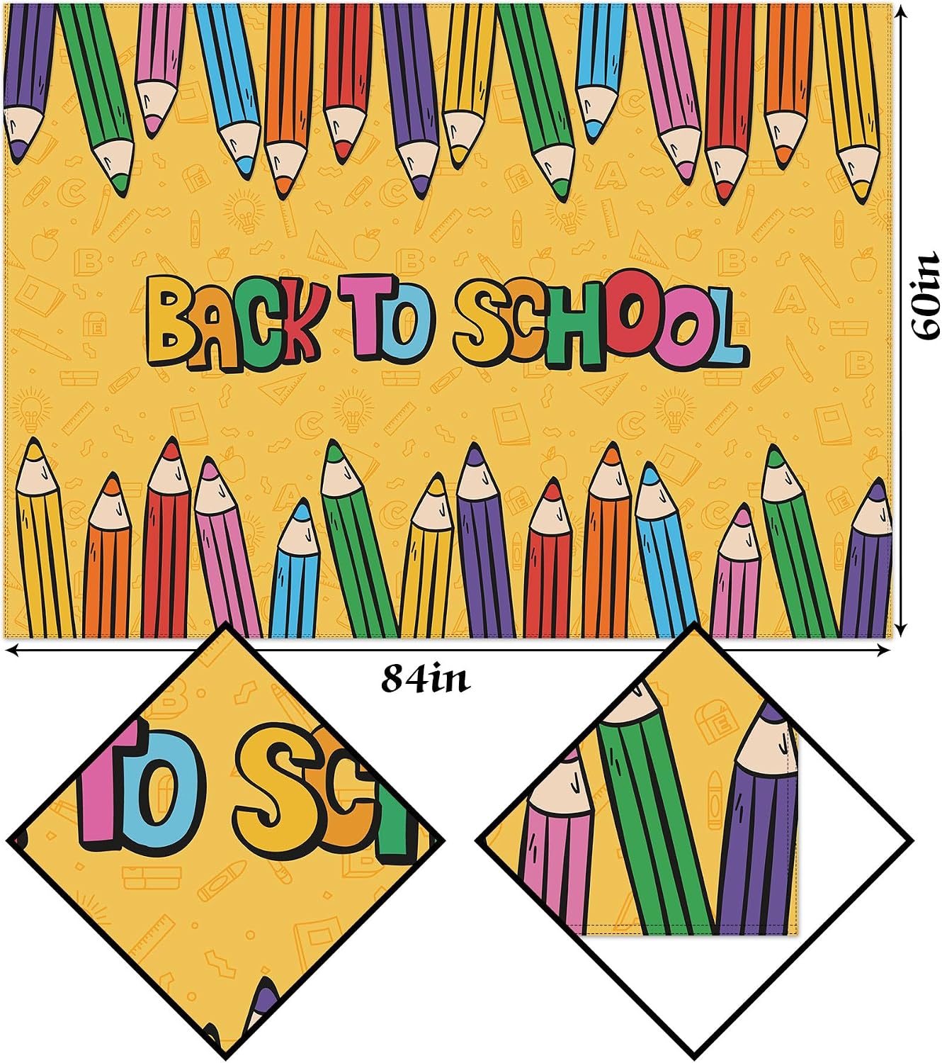 Mantel rectangular regreso a clases niños 60x84pulg