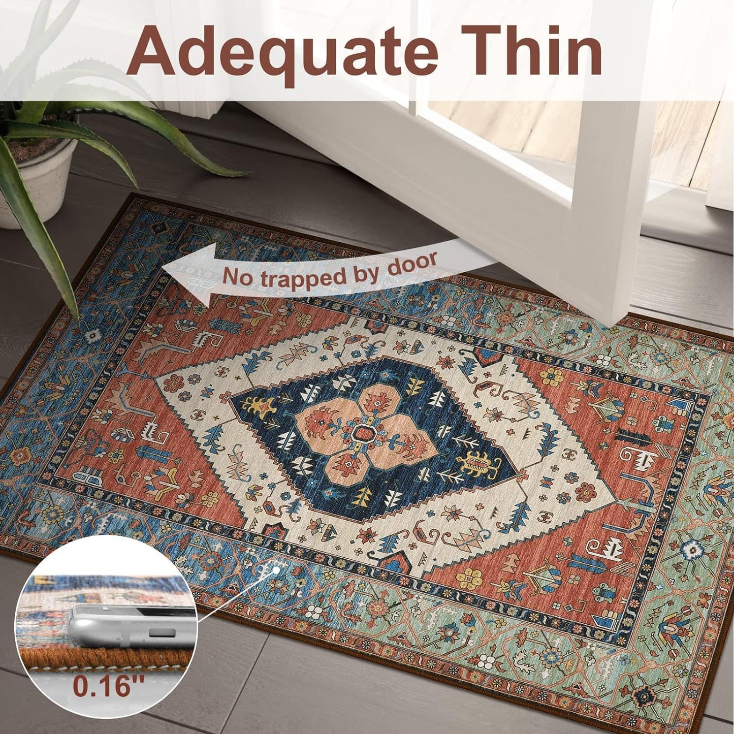 Alfombra larga bohemia 2.5x12ft para pasillo cocina