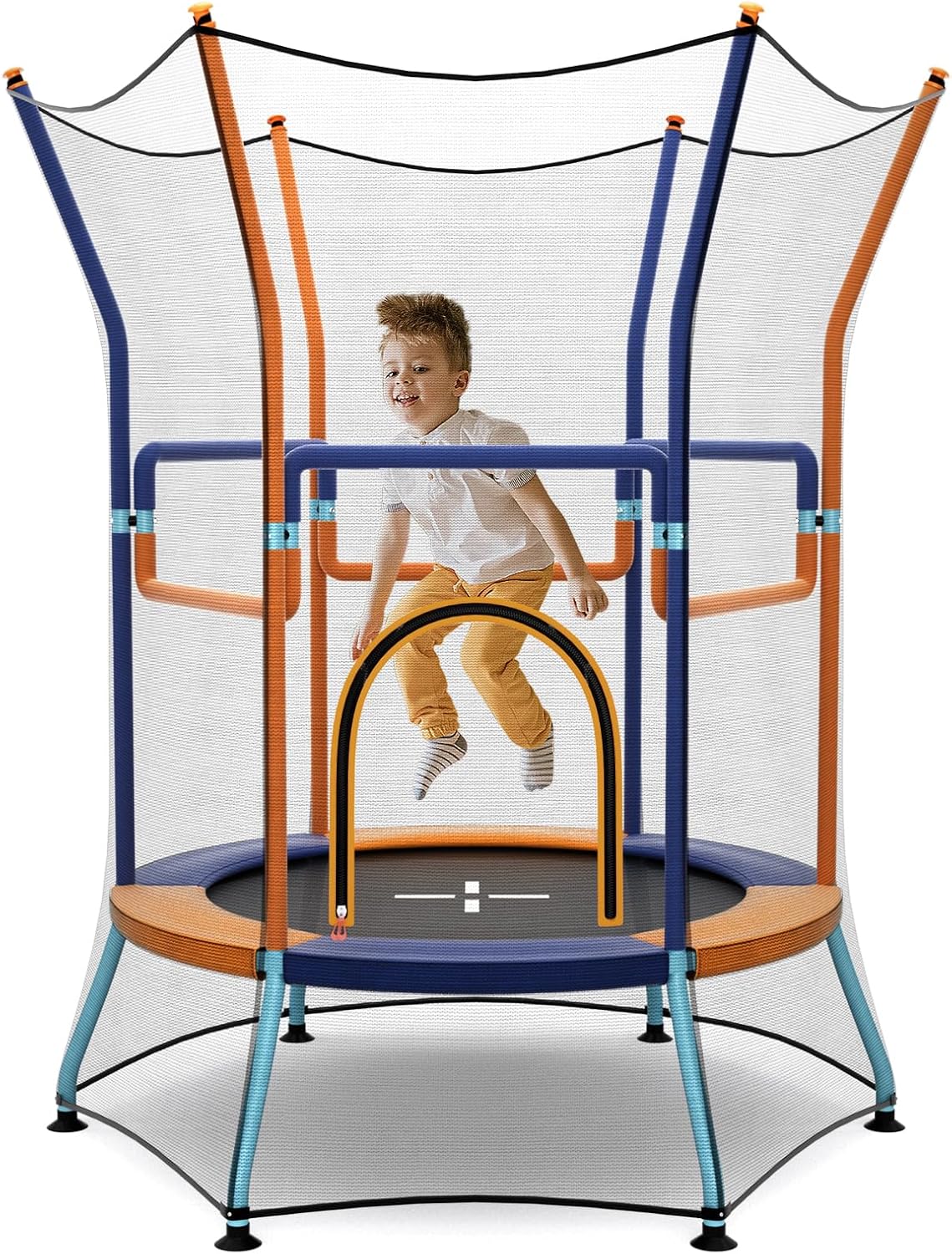 Trampolín para niños con red y asas espuma