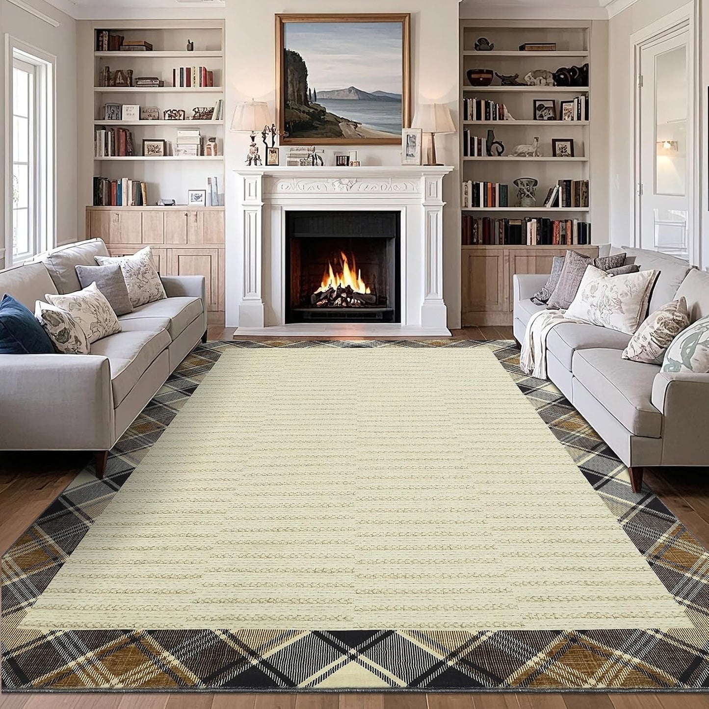 Alfombra lavable 9x12ft moderna antideslizante plegable