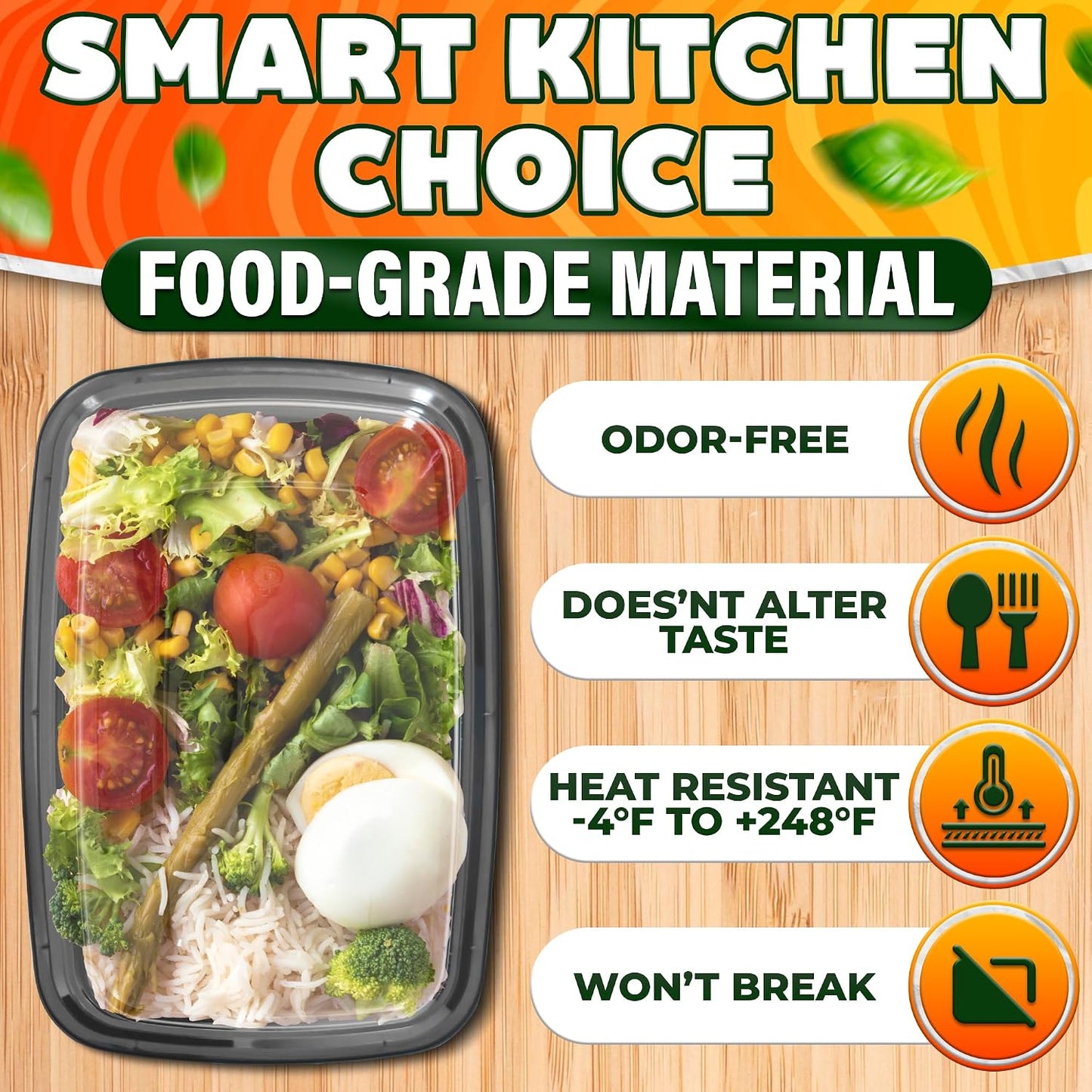 Fiambrera rectangular acero inox apilable sin BPA con tapa