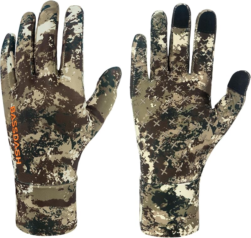 Guantes camuflaje UPF 50 ligeros tactiles para pesca senderismo