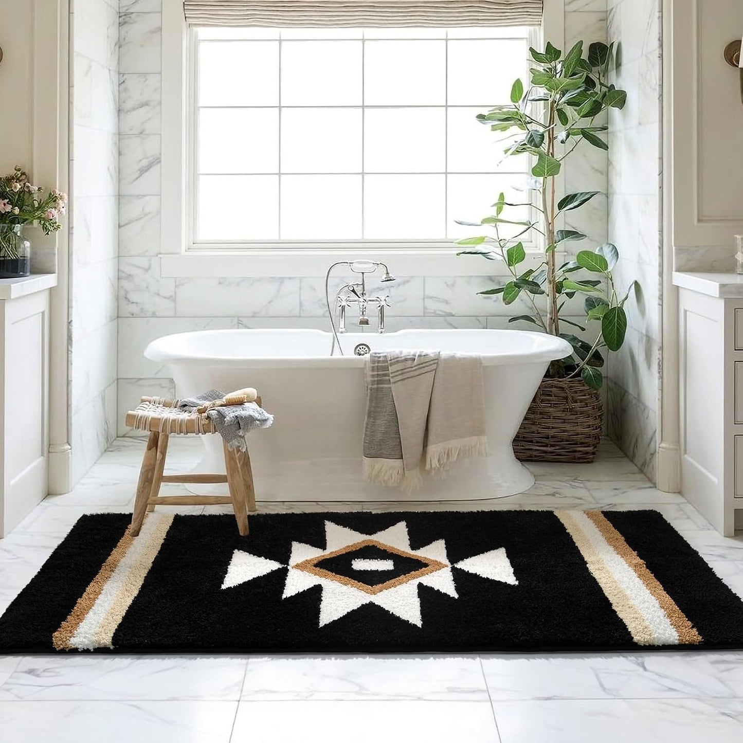 Alfombra baño geométrica antiderrap 24x60pulg