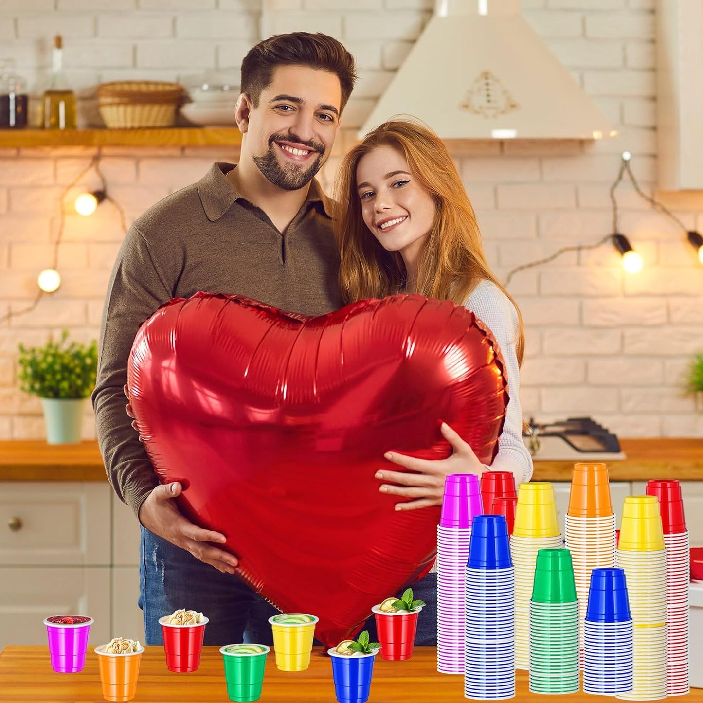120 Vasos Chupito 2oz Multicolor para Degustaciones
