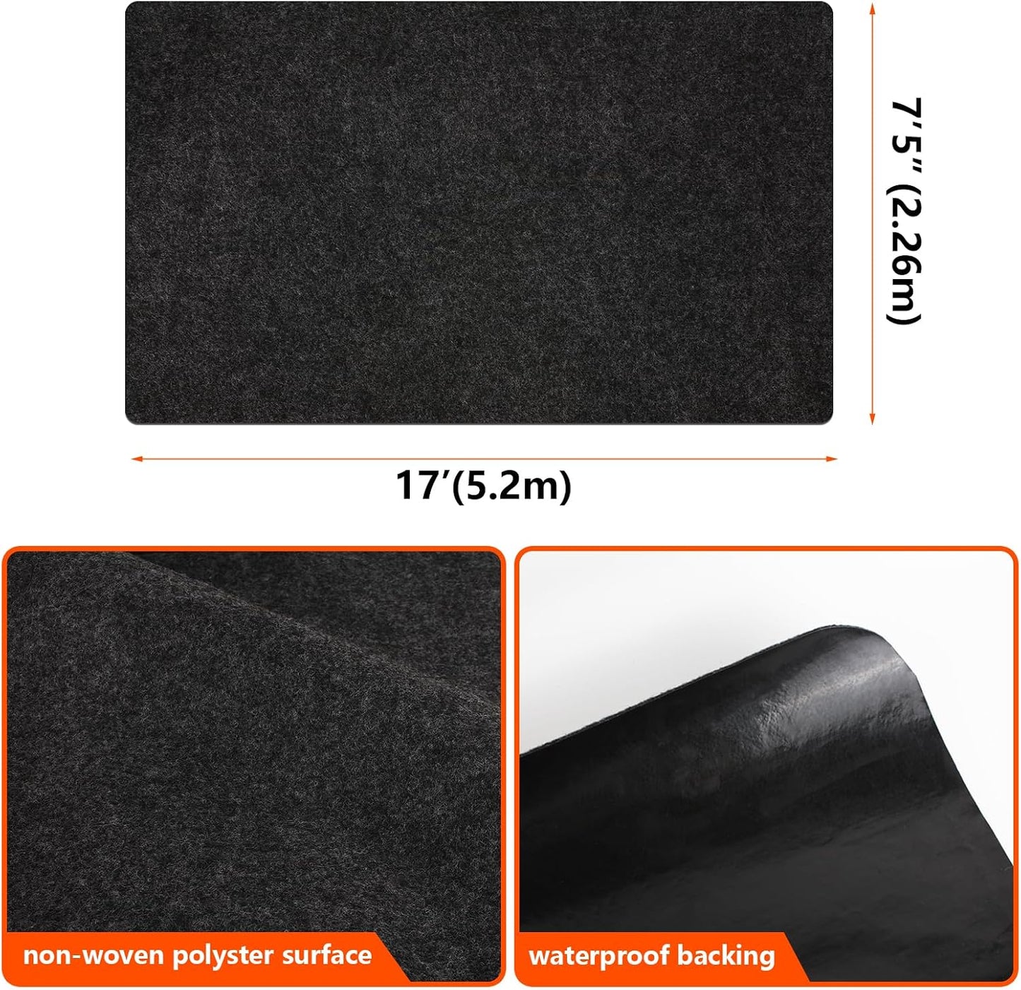 Tapete antiderrap para auto 7x17ft absorbente impermeable