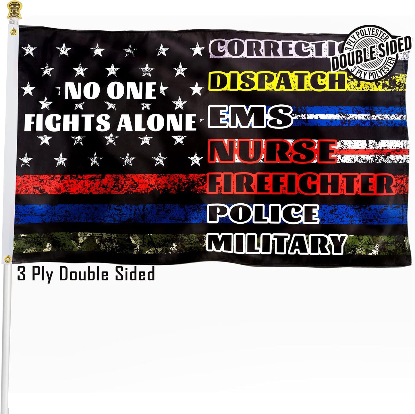 Bandera doble cara 3x5ft con ojales latón decoración