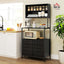 Estante cocina con toma corriente puerta abatible negro