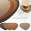 Set 4 Manteles Cuero Sintético con Posavasos Ovalados Marrón
