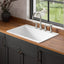 Fregadero cocina arcilla refractaria blanca 33pulg 4