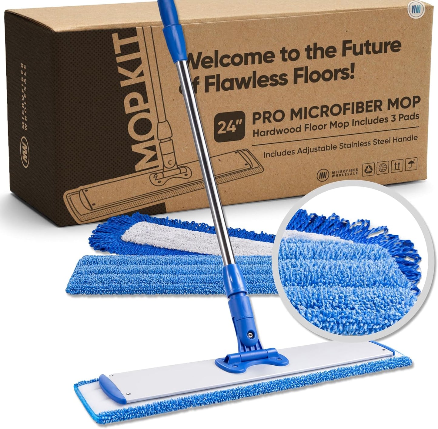 Sistema mopa microfibra para pisos dura, laminado y baldosas