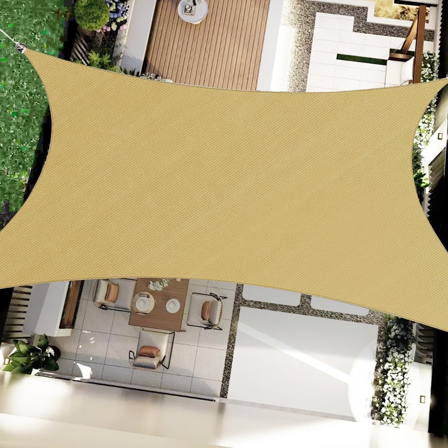 Toldo parasol 16x20ft bloqueo UV 98% color arena