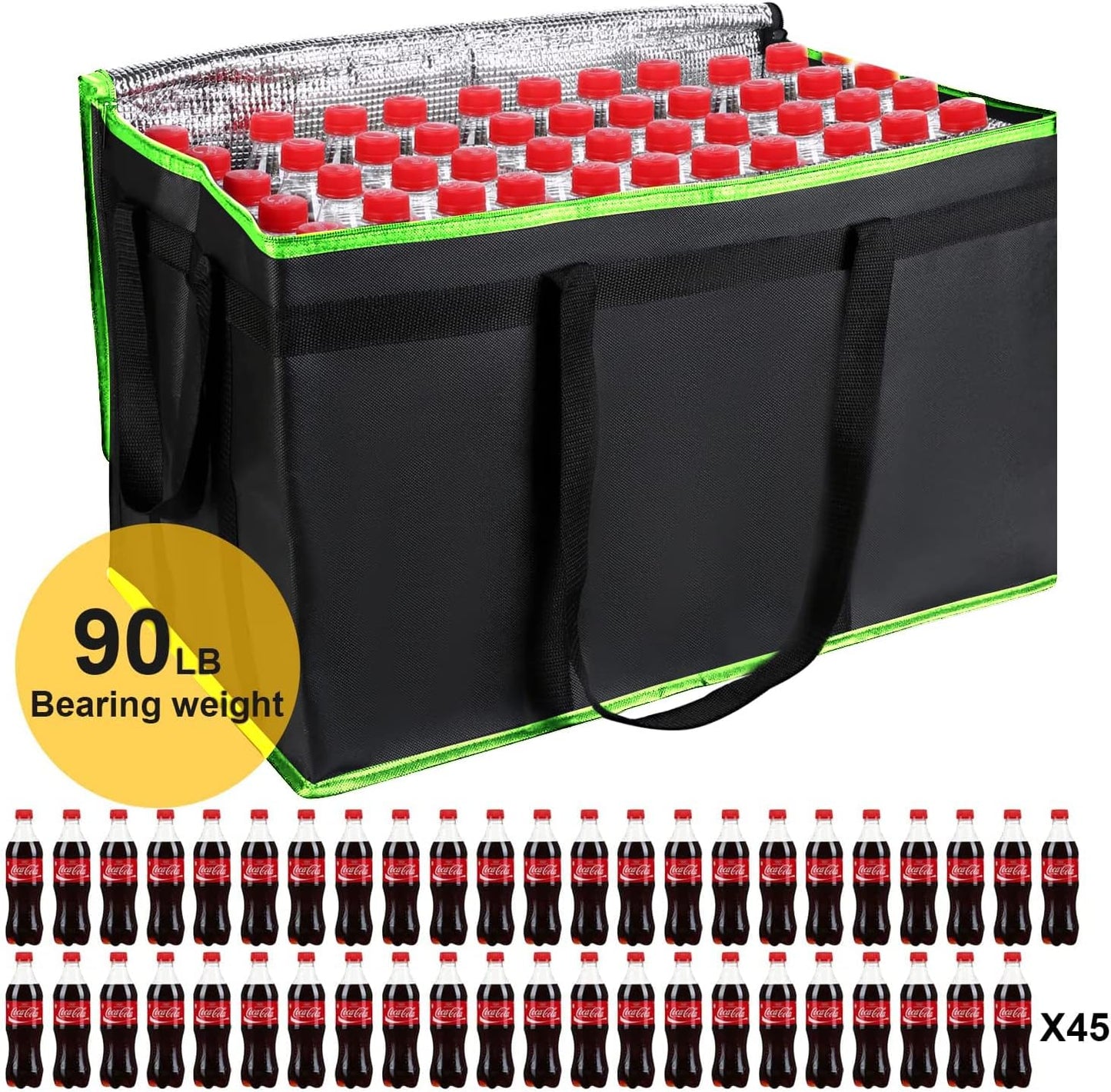 Bolsas compra aisladas XXXL reutiliz. con cremallera