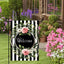 Bandera jardín diseño floral 12x18pulg doble cara con rosas y rayas