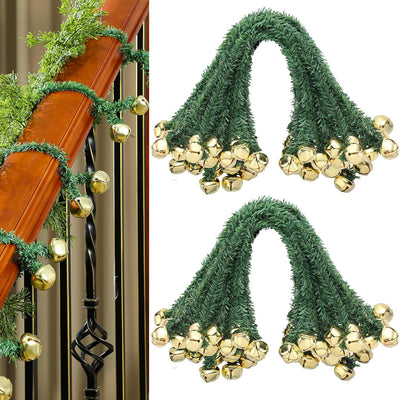 25 Pzas Lazos Navidad con Campanas para Barandillas y Jardín