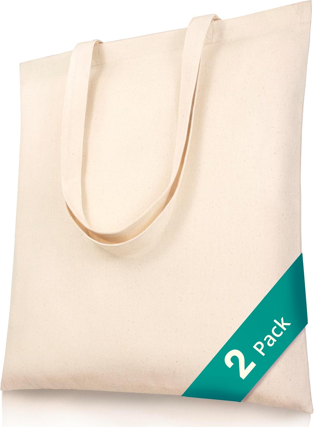 Bolsas lona 15x16pulg 100% algodón reutilizables con asas