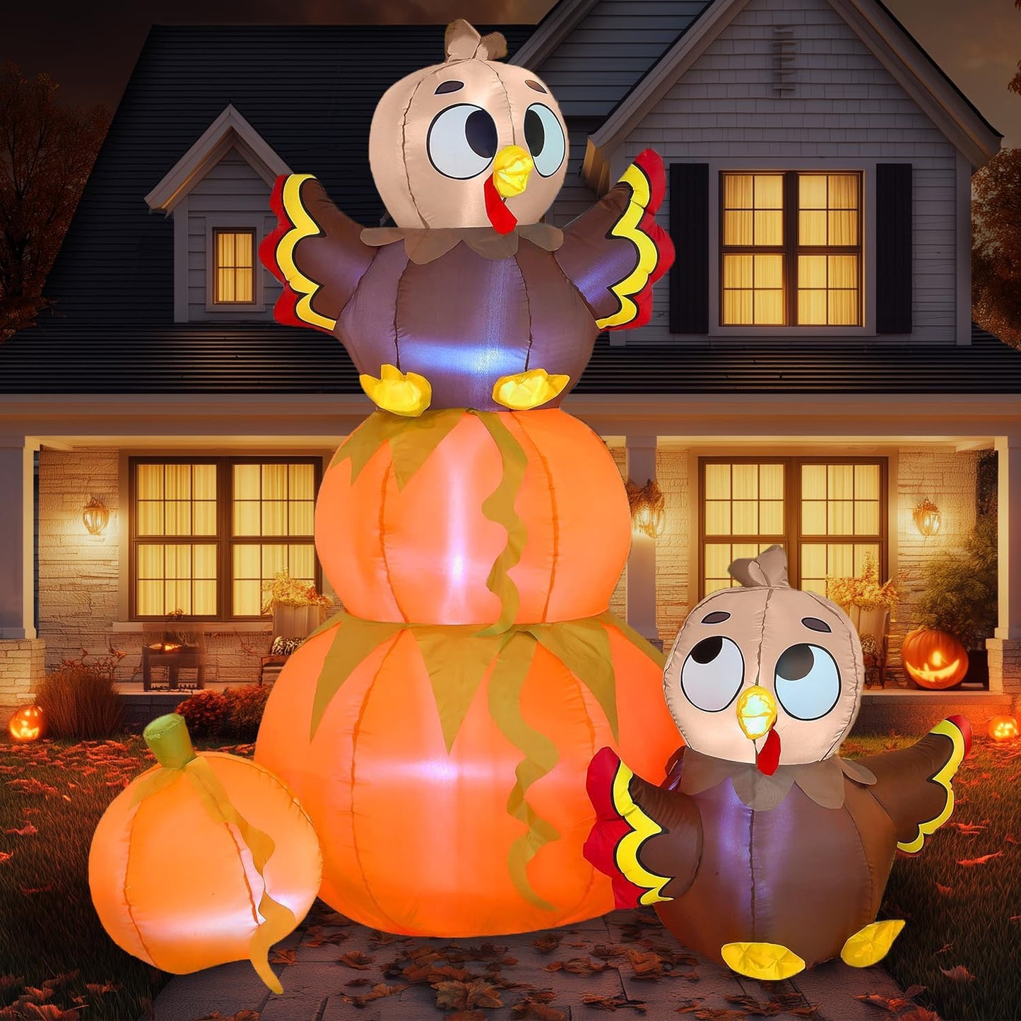 Calabaza inflable LED 6ft para patio jardín Halloween
