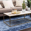 Alfombra botánica vintage 3x3x5x3 rectangular azul