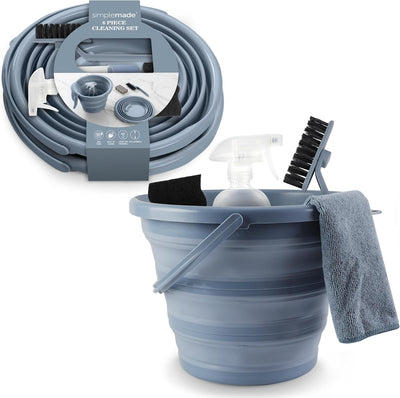 Set limpieza cubo plegable 2 pzas botella cepillo