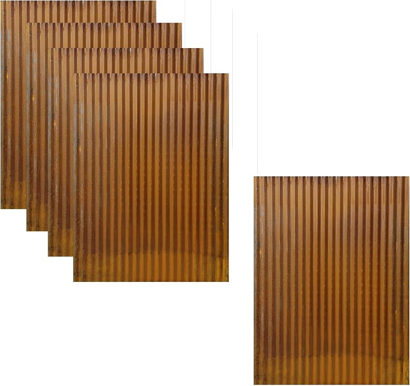 Wainscoting metal corrugado oxidado pack 5