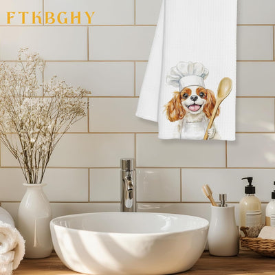 Toallas de cocina con imagen de Cavalier King Charles Spaniel Chef, regalo para amantes de los perros